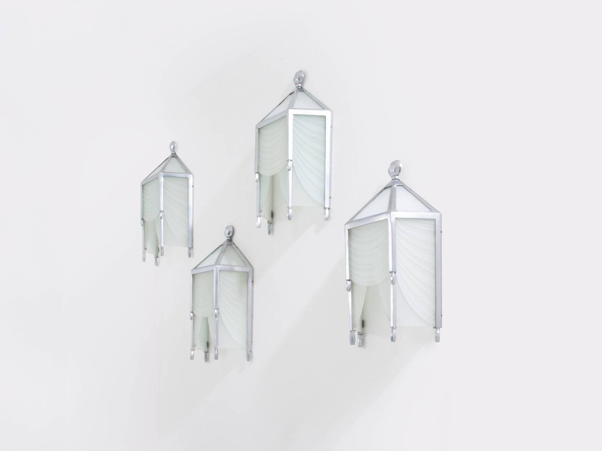 Set of 4 Jean Perzel wall lights in cut glass from Saint Gobain circa 1930