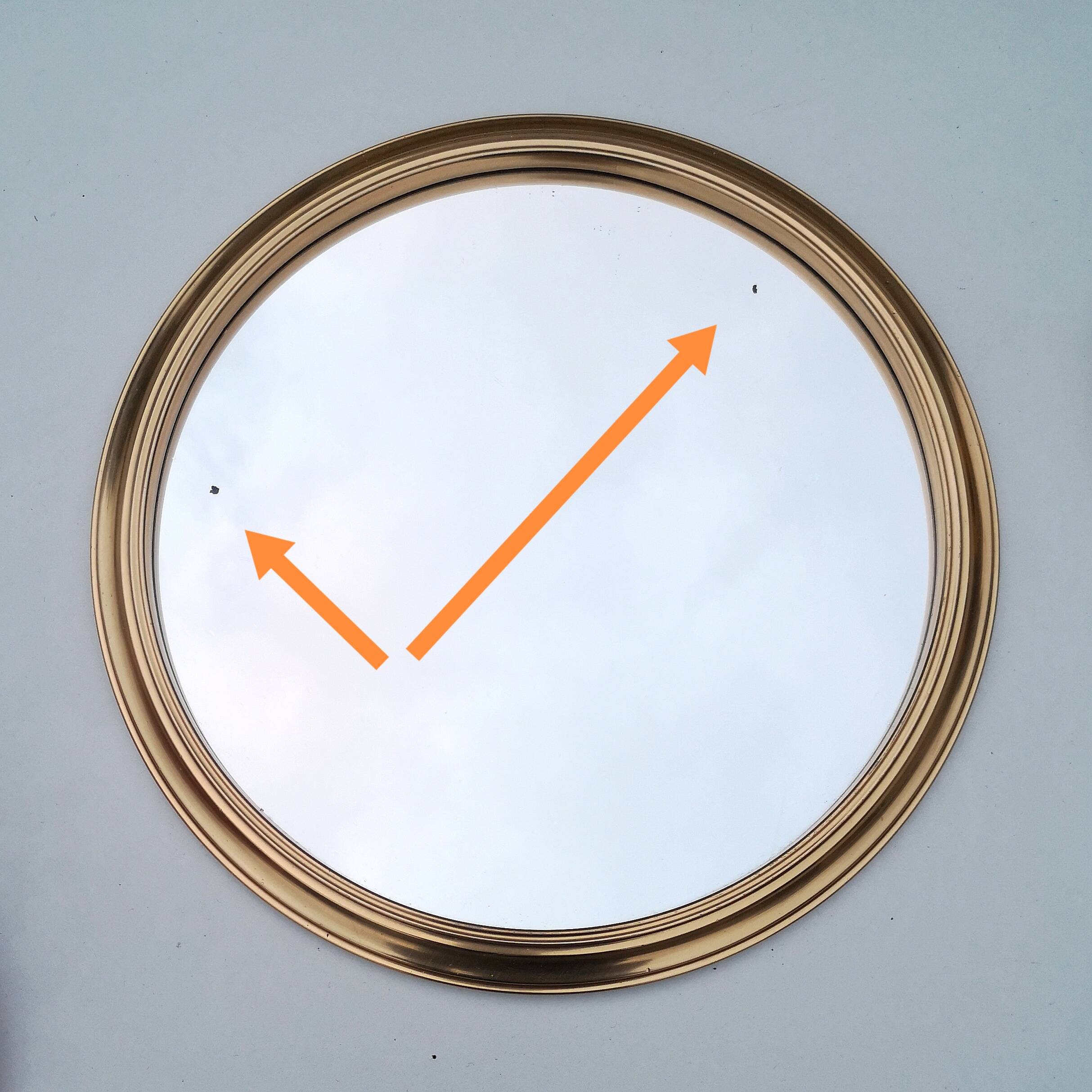 Round mirror tray from the 50s