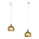 Set of Two Elegant Brass Pendant Lamps Löken by Helge Zimdal for Falkenberg