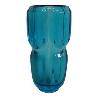 Vase vintage en verre d’art bohème tchèque, conçu par Frantisek Vizner pour Rudolfova Hut 1961-1962