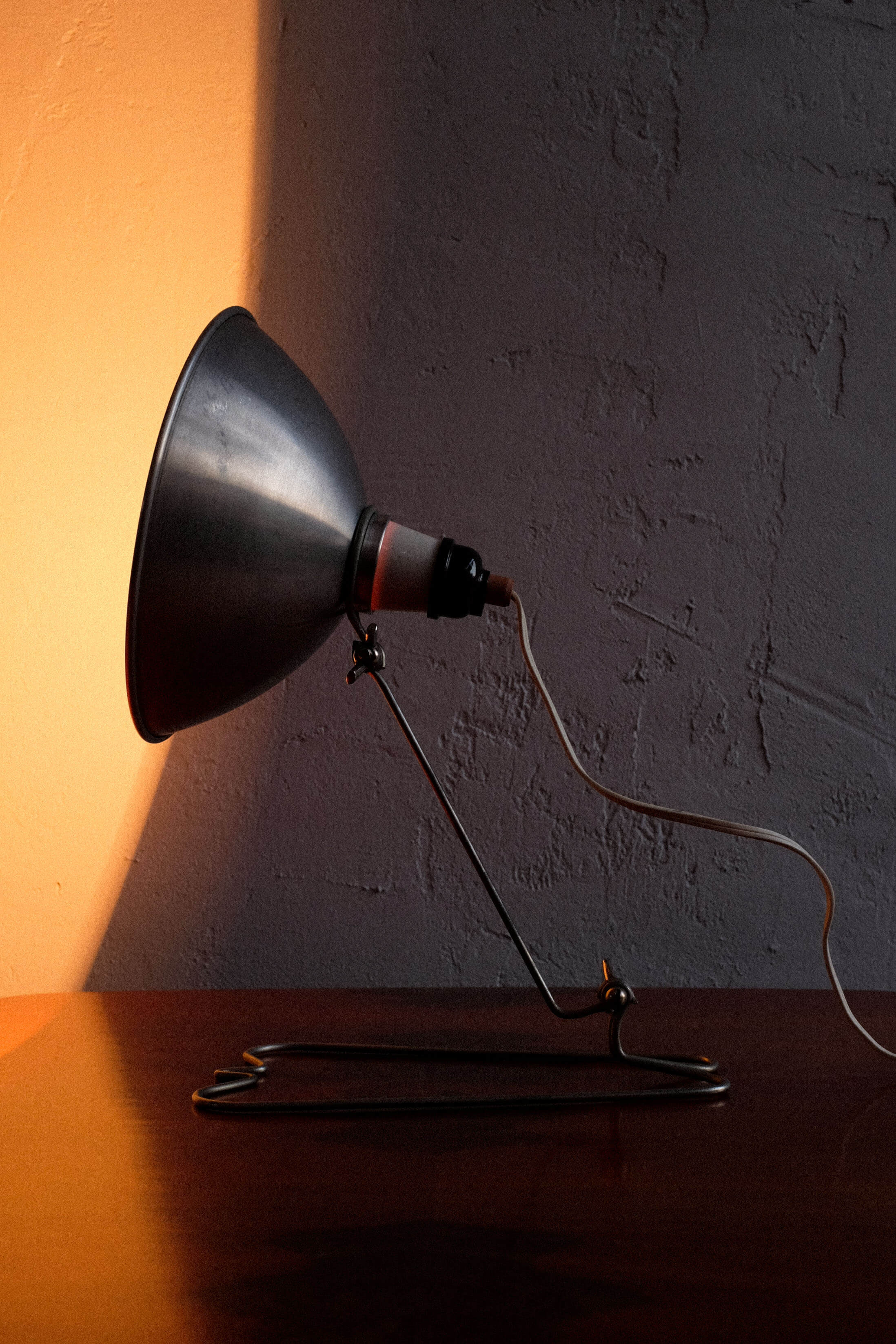 Industrial czechoslovak metal table lamp, 1960s