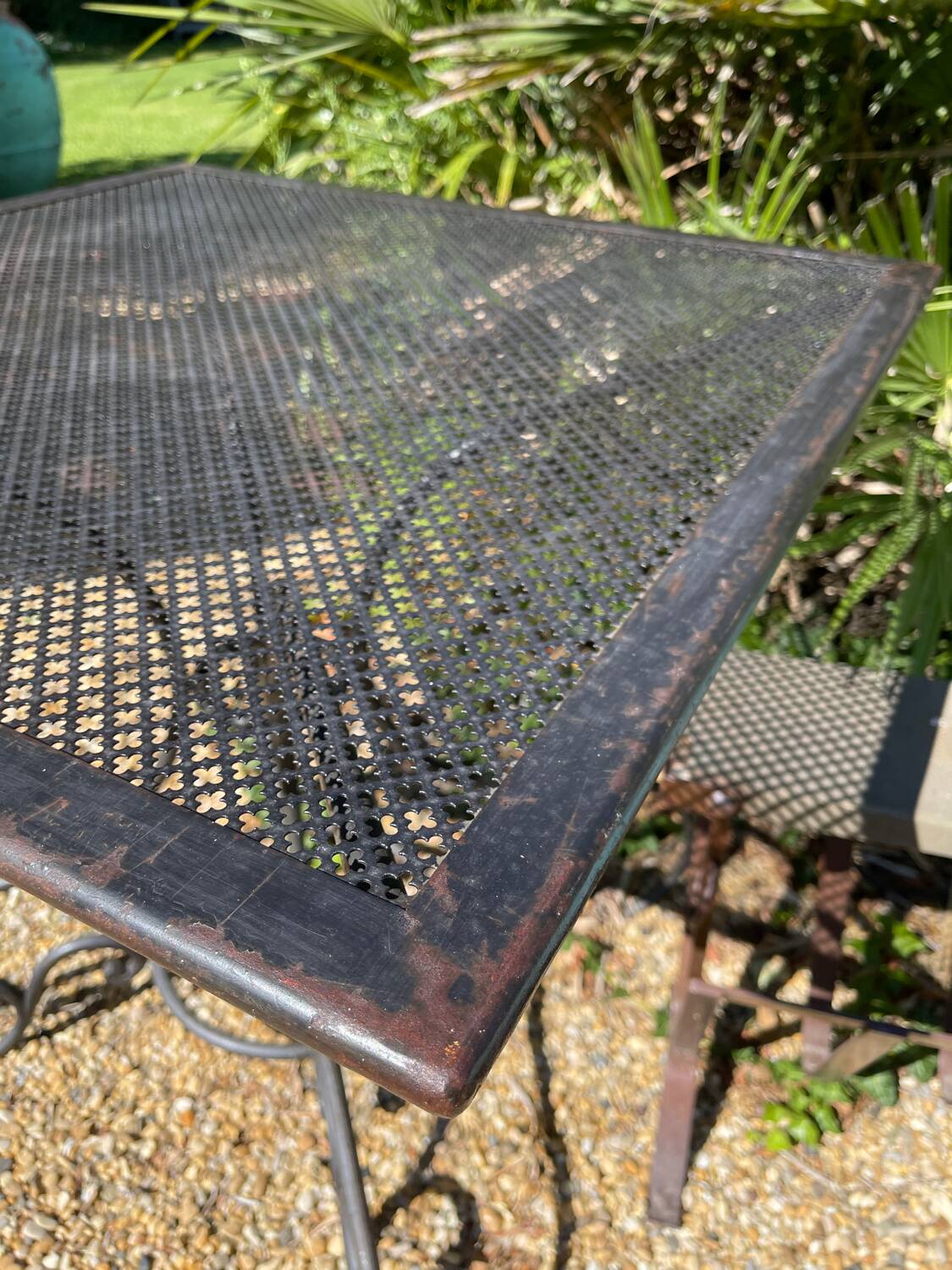 Wrought iron garden table