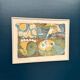 Large Original Swedish Graphic Sheet – "Composition" by Thormod Larsen – 1971 – Vintage and Framed – 79 × 59 cm (31.1" × 23.2")
