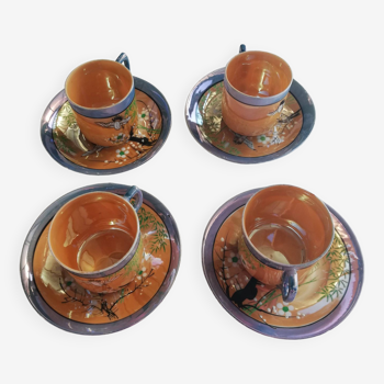 Fine porcelain cups with Japanese decor