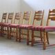 Danish modern brutalist oak dining chairs by Henning Kjærnulf, 1960s, set of 6