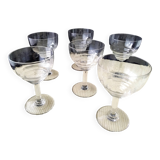 6 old wine glasses
