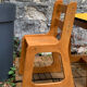 Children's wooden and formica desk and sled chairs 1970