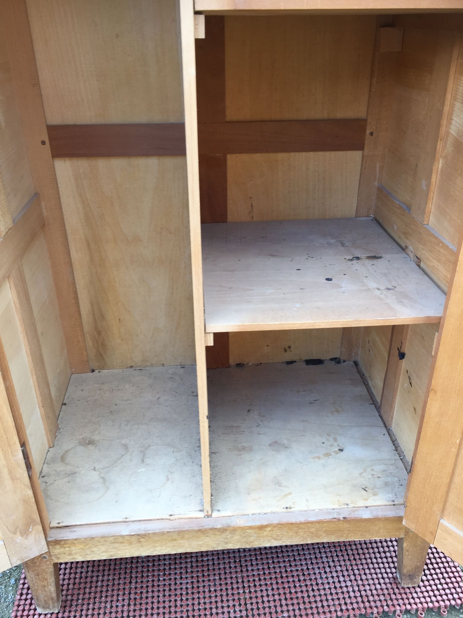 Vintage wardrobe with compass feet in beech