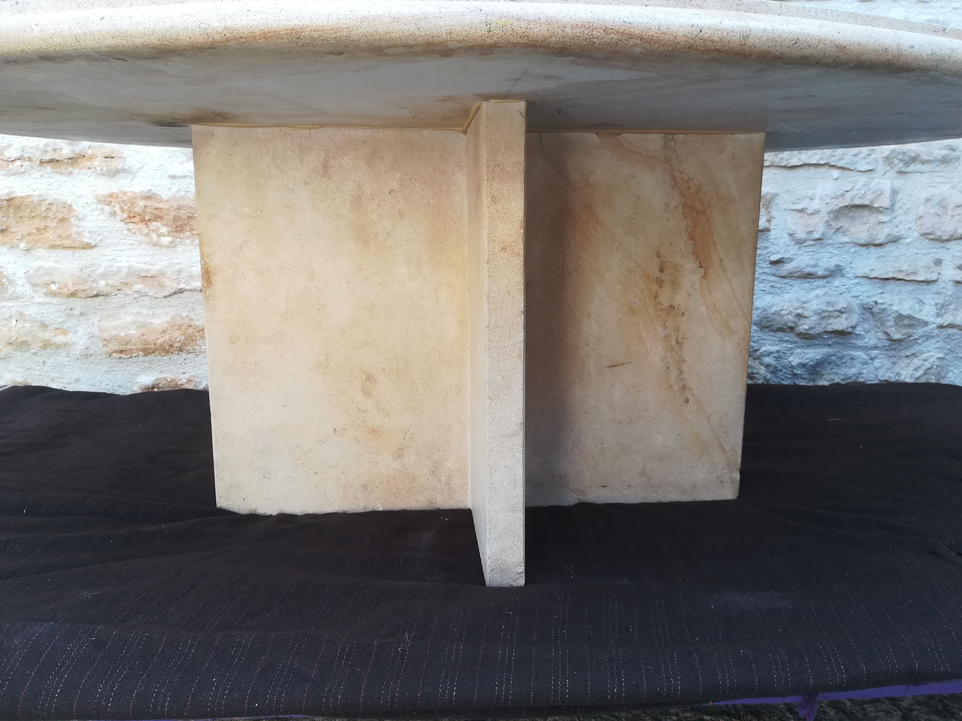 Natural travertine coffee table