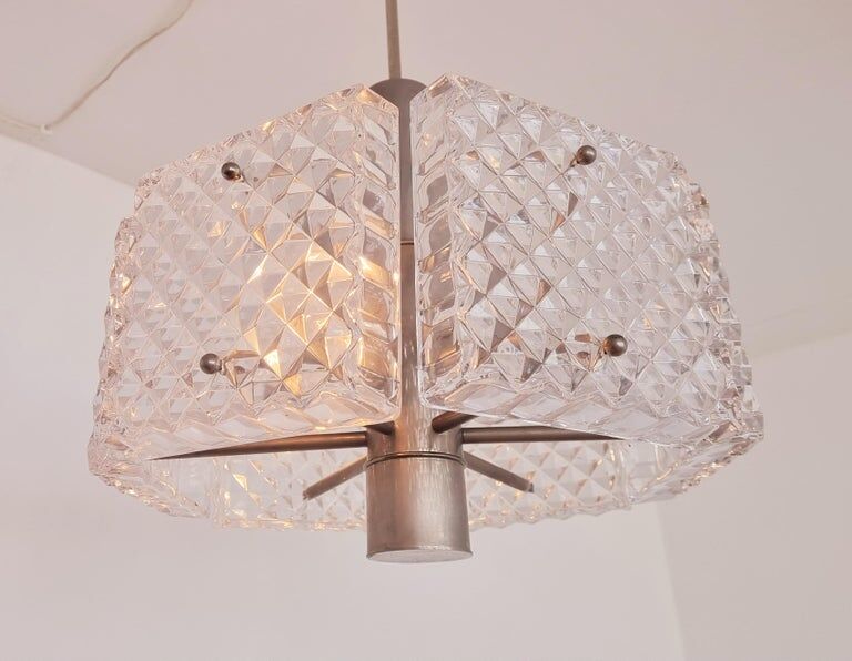 Chandelier du milieu du siècle dans le style de Kalmar, Autriche, années 1960.