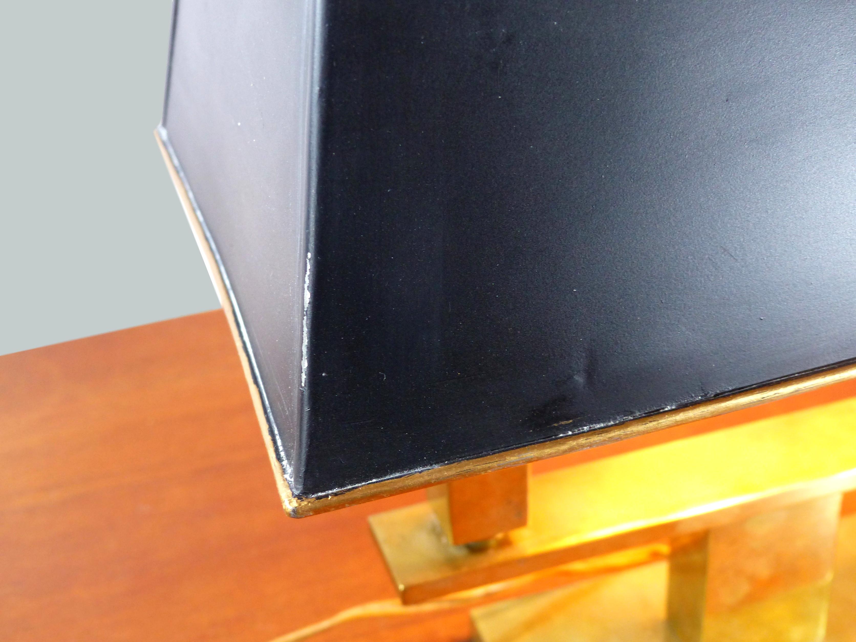 Modernist gilt bronze table lamp