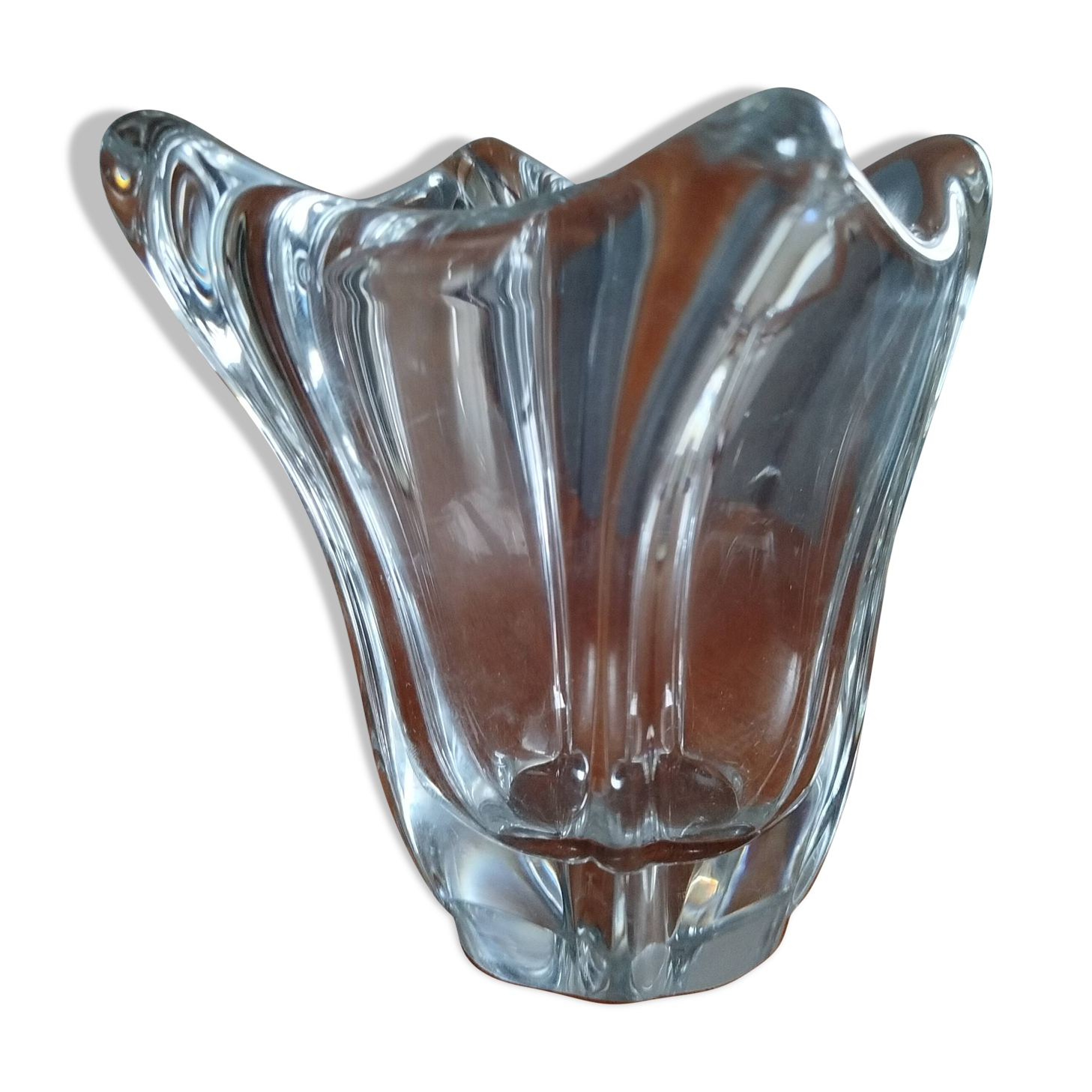 Antique vase signed Daum ✝ France in crystal – circa 1935–1950