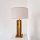 Vintage geometric brass lamp foot, Italy circa 1970