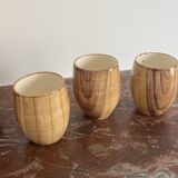 Grandjean Jourdan liqueur set in wood-effect glazed ceramic