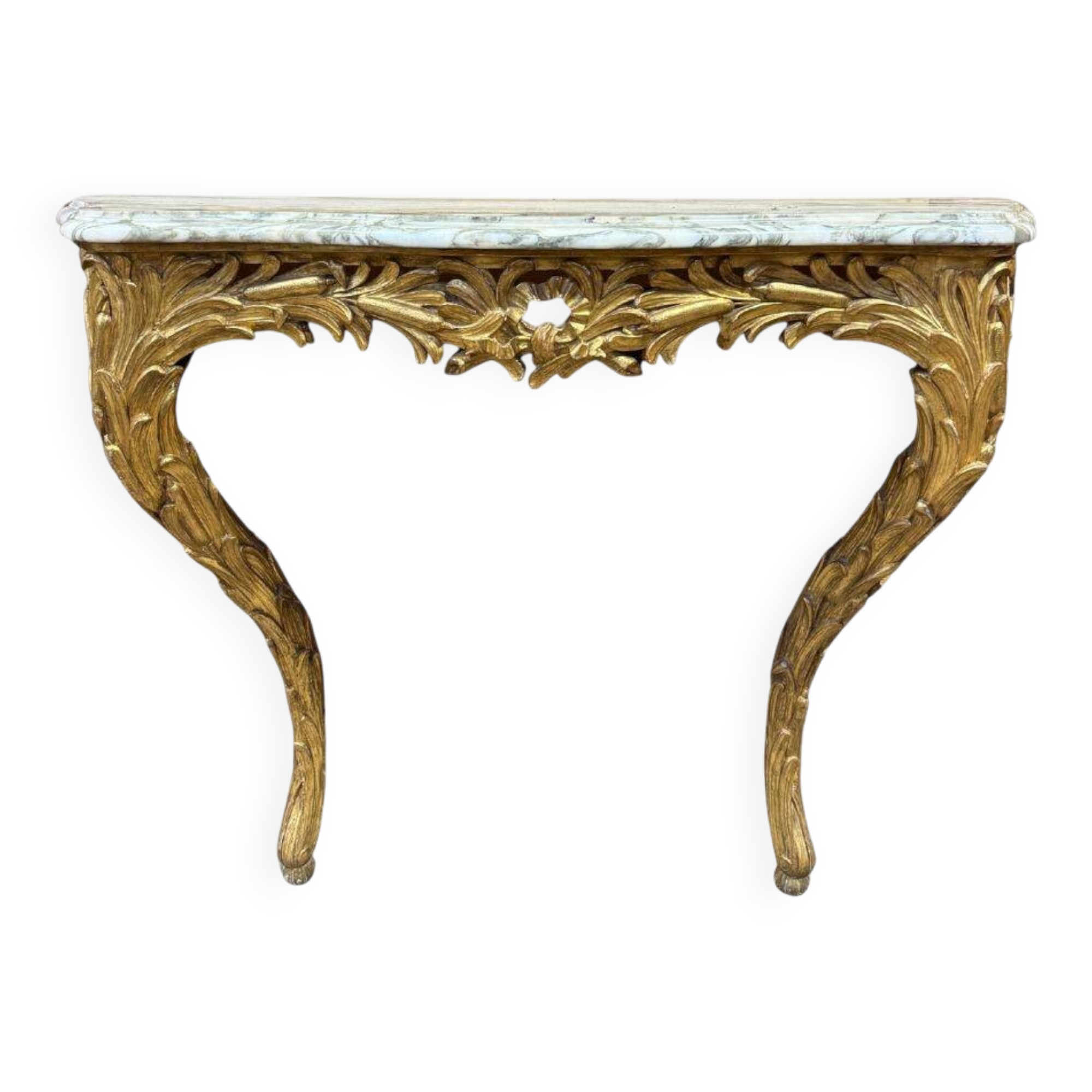 Gilded wooden console table – 1960s