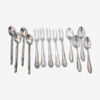 13 silver spoons and forks