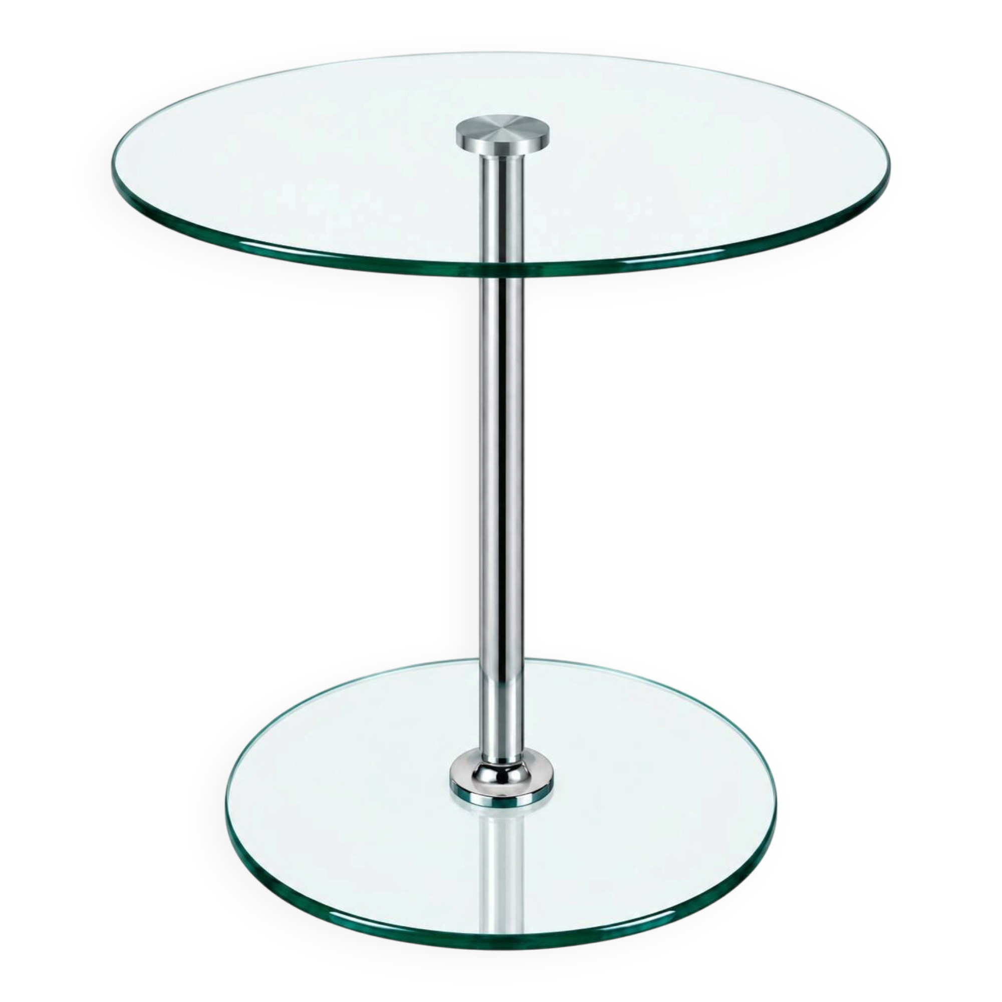 1970s 1980s Coffee Table Side Table in Chrome and Glass Space Age Design