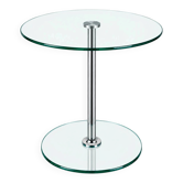 1970s 1980s Coffee Table Side Table in Chrome and Glass Space Age Design