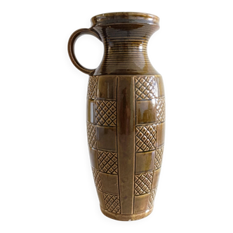 Mid Century West German Ceramic Large Handled Vase by Scheurich, 1950s