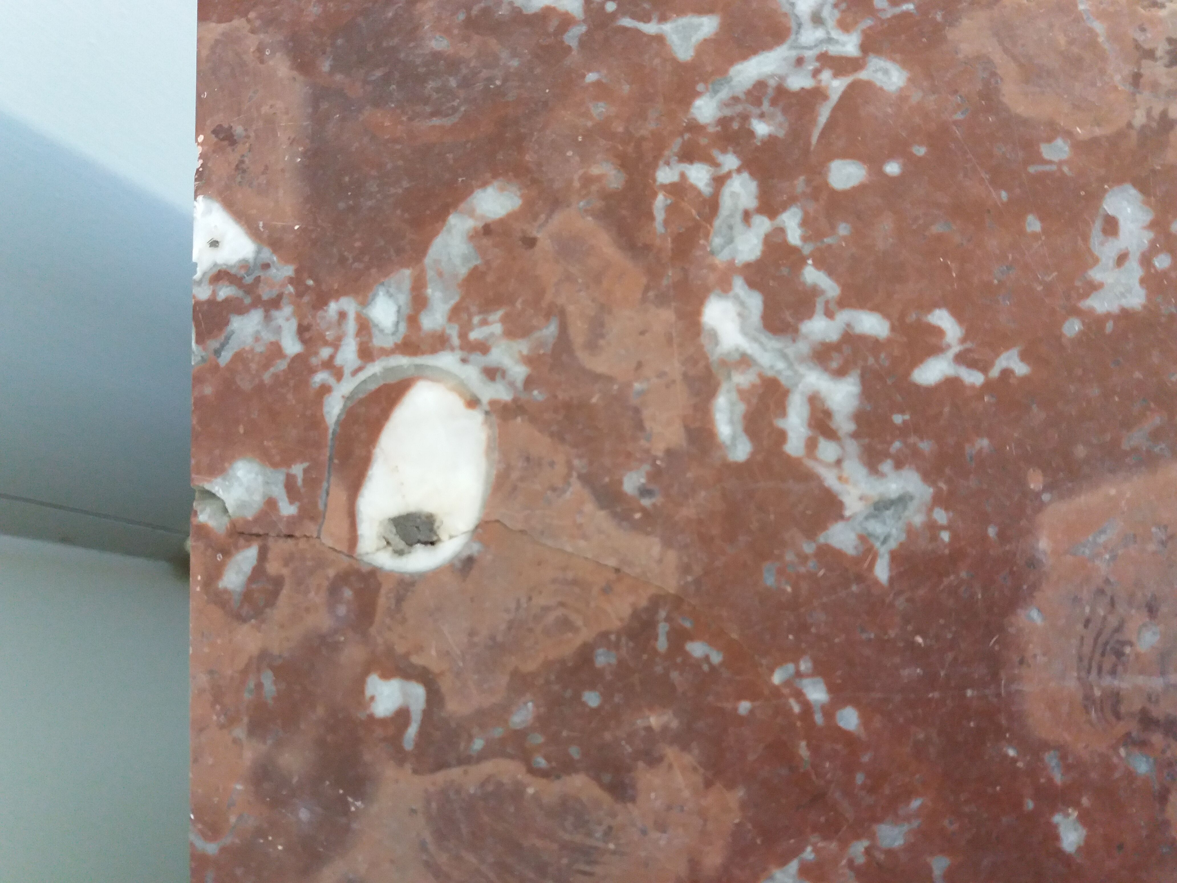 Art deco bedside table marble and wood