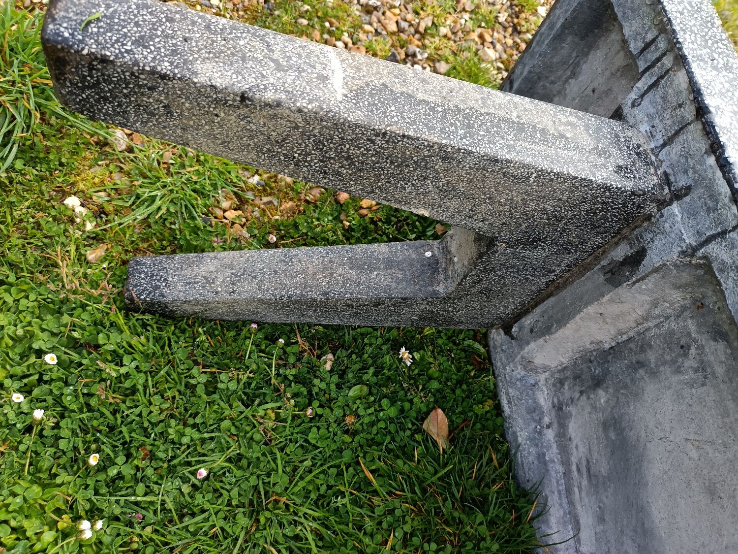 Old garden furniture in vintage stone