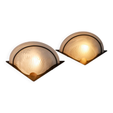 A pair of Art Deco Style Murano Glass Sconces, 1980s