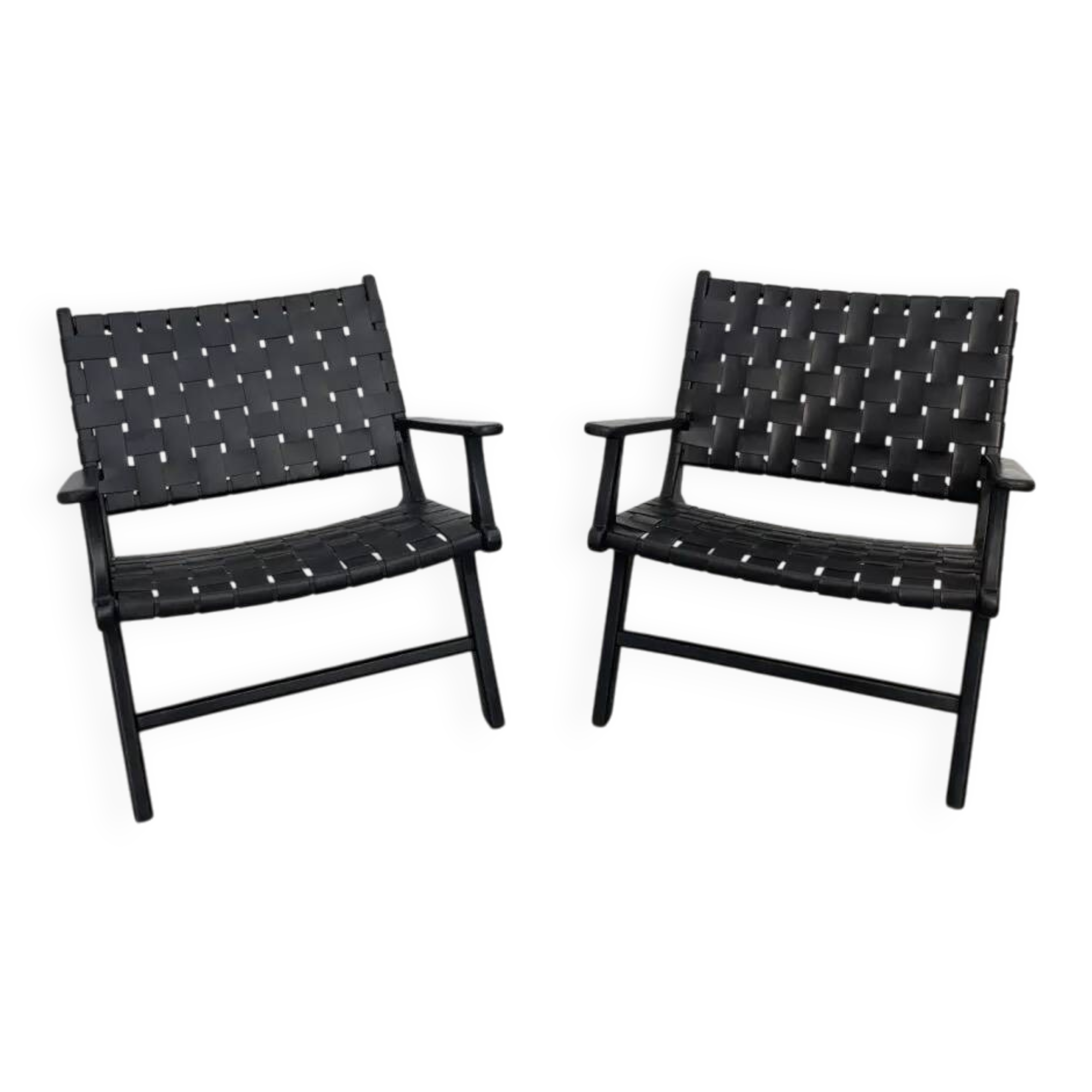 Pair of "Hollywood" model leather armchairs by Olivier de Schrijver