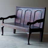 19th century oak settle bench