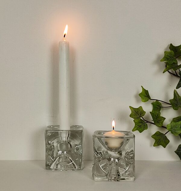 Bougeoirs cristal ice cube