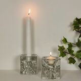 Ice cube crystal candle holders