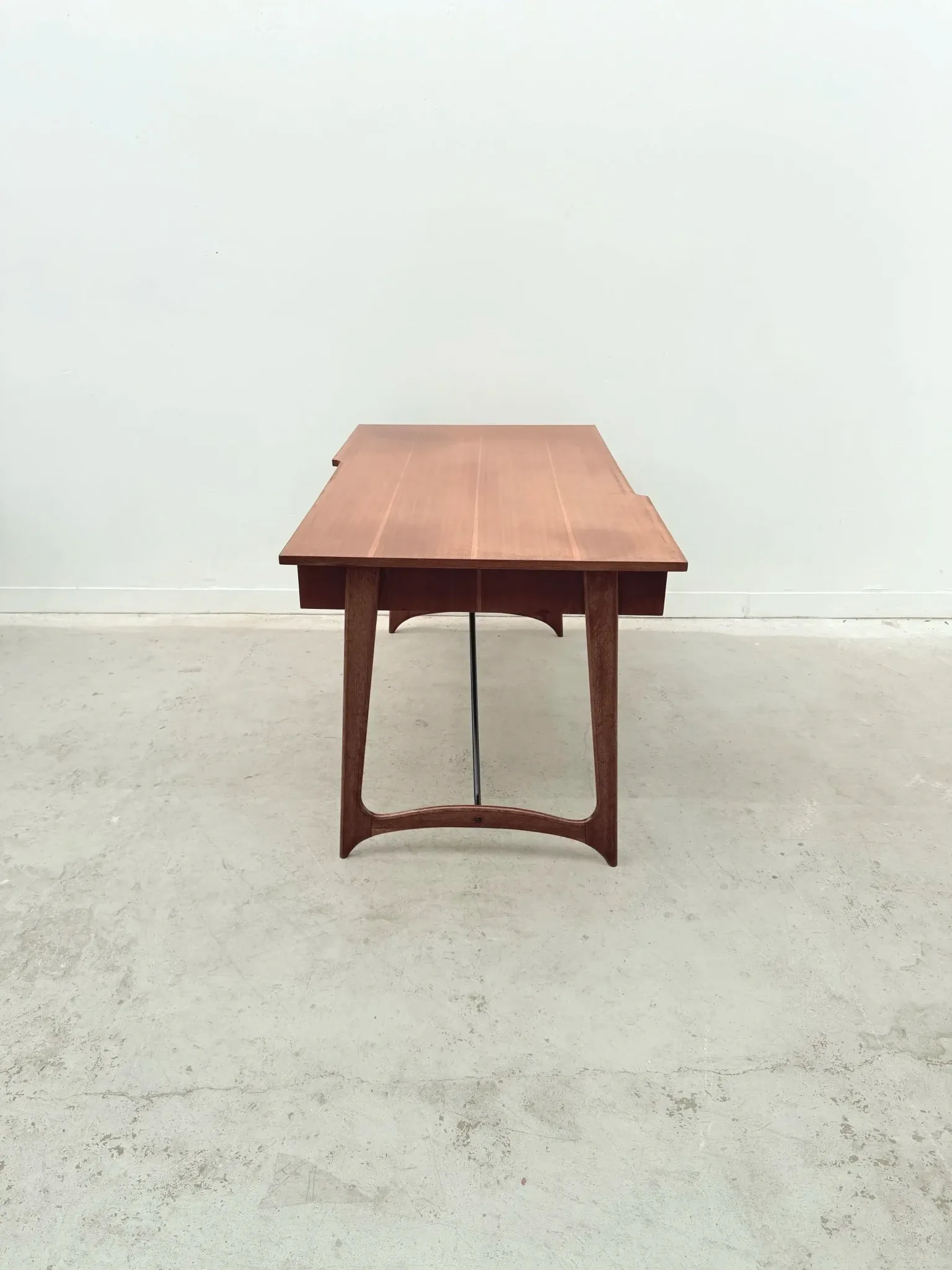 Scandinavian style desk in teak and brass, 1950.