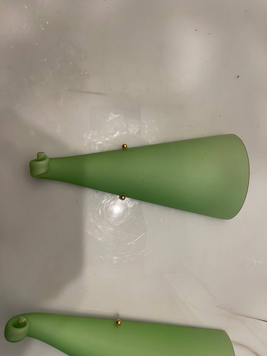 Green Murano Glass Sconces Set of 2 1970’s