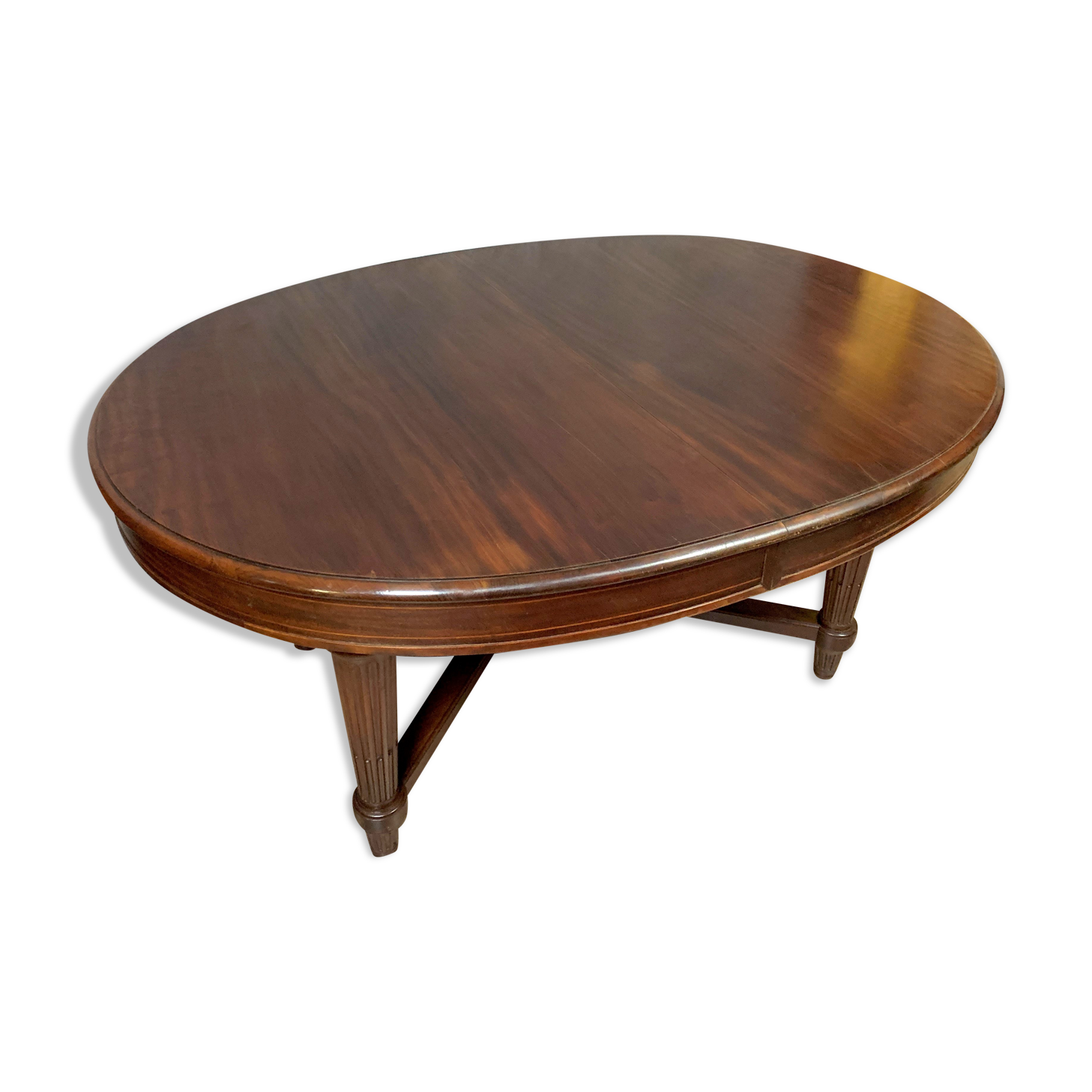 Eugène Printz: Large Louis XVI mahogany elongation table circa 1880