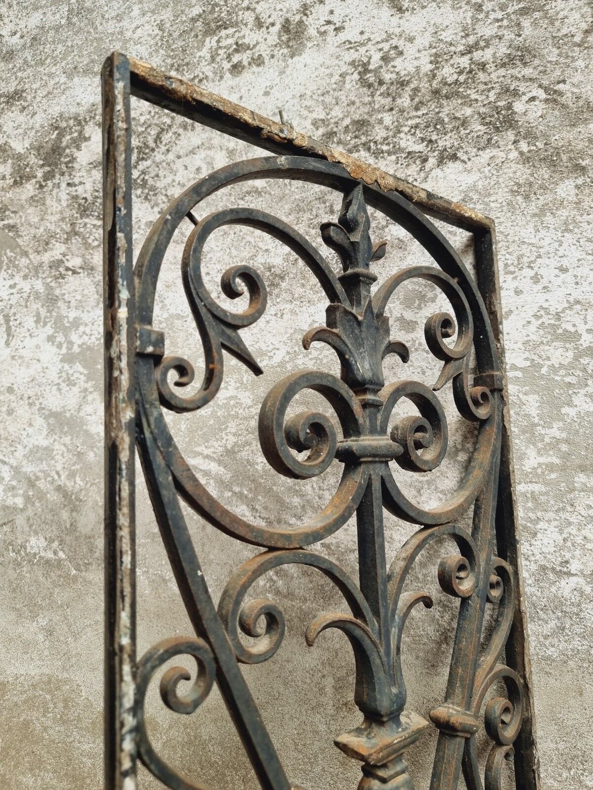 Old iron door grille window grille