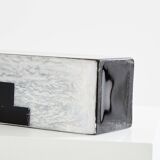 Art Deco vase in black and white opaline glass Anatole Riecke 1939