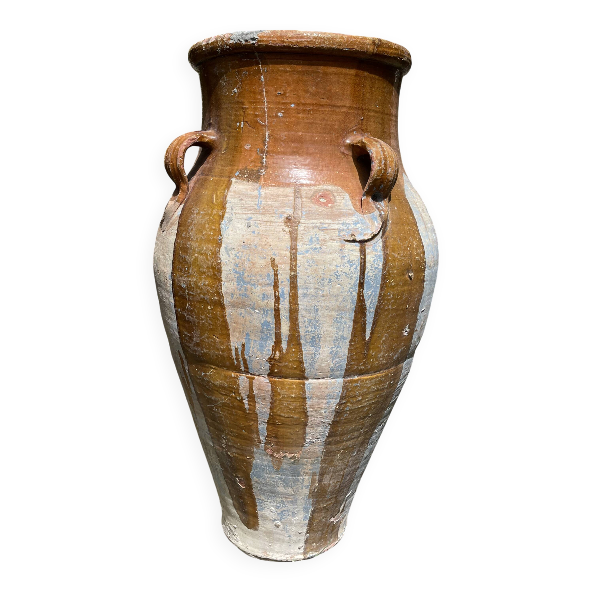 Ancient terracotta pottery jar