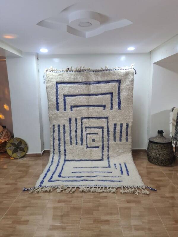 Handmade wool Berber rug 250x150cm
