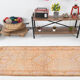 3x13 pale pink & orange turkish runner rug 82x403cm