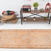 3x13 pale pink & orange turkish runner rug 82x403cm