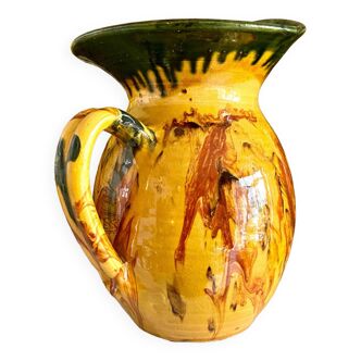 Glazed ceramic pitcher