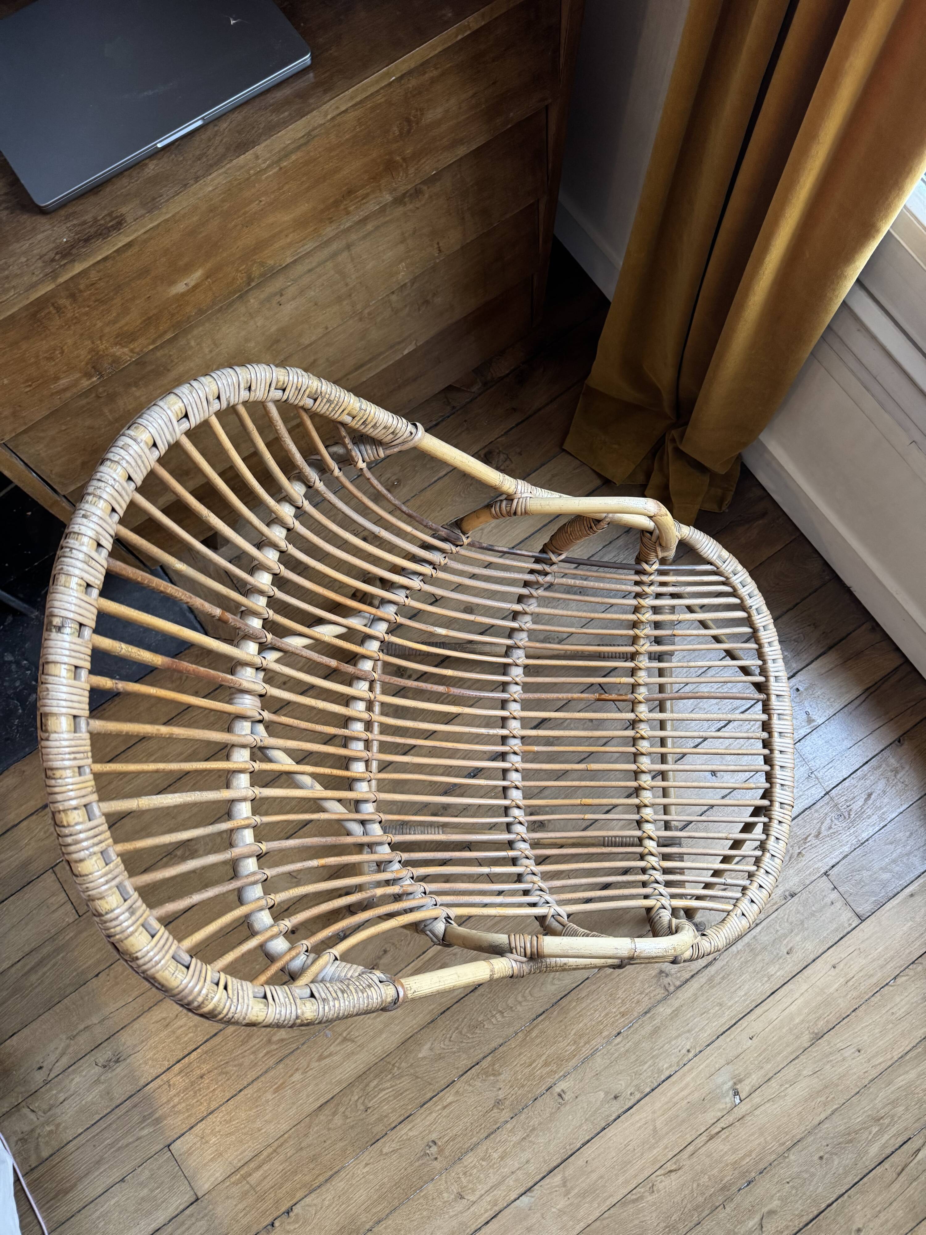 Rattan armchair - authentic vintage charm look