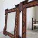 Pair of wooden mirrors in tramp art style