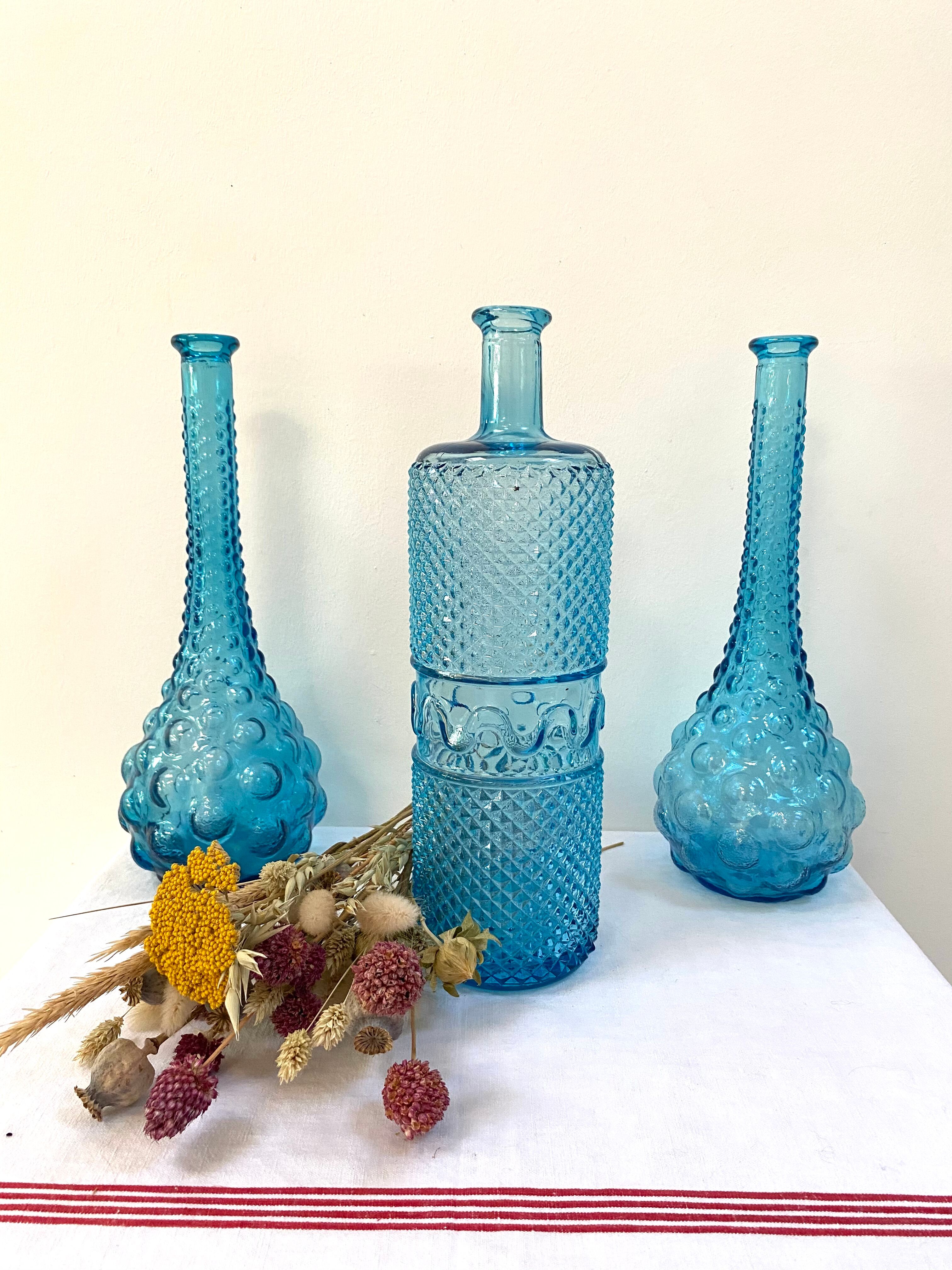 Empoli carafe in blue-turquoise glass