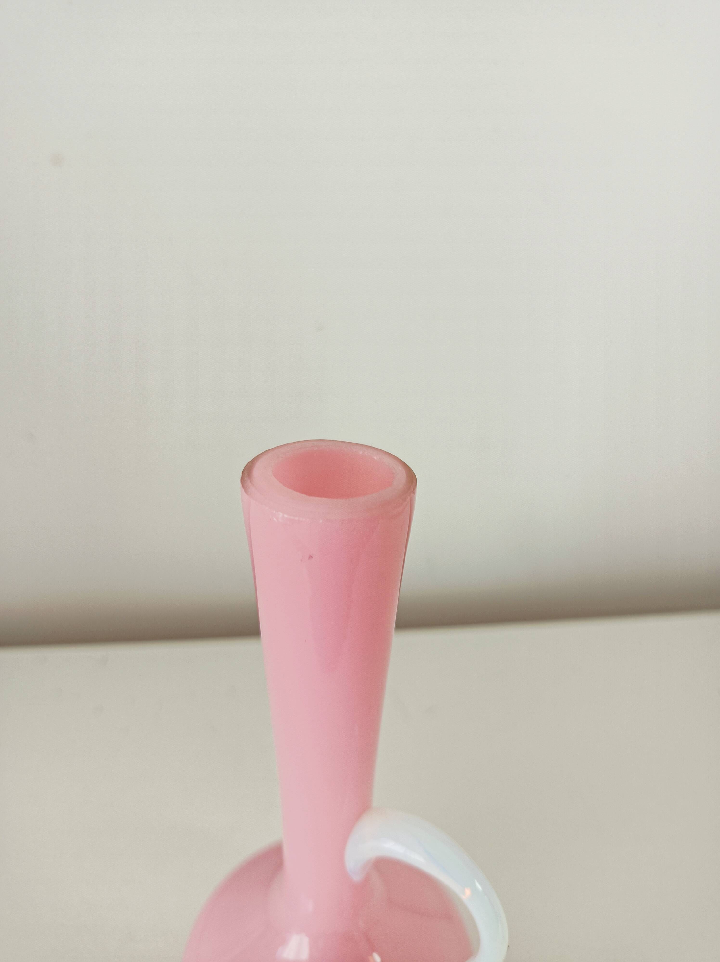 Set of 5 pastel opaline soliflore vases