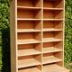 Superb antique workshop cabinet with compartments and cupboard in solid oak