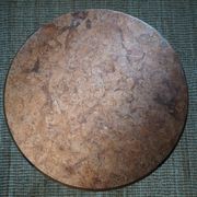 Table d'appoint ronde Art déco en hêtre et marbre, par un ébéniste danois, années 1940
