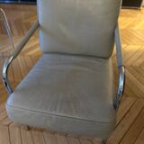Zanotta gray leather armchair