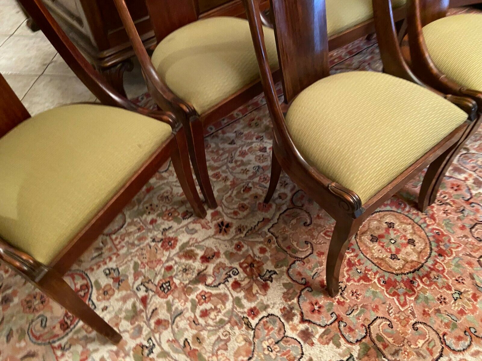 Set of 6 mahogany gondola chairs Empire style XIXth
