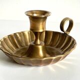Vintage solid brass hand candle holder