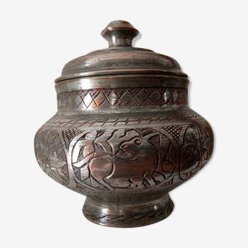 Ancien pot couvert oriental calligraphie islamique